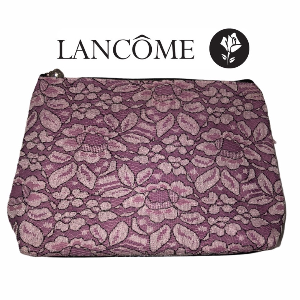 Lancôme Paris Purple Flower Lace Cosmetic Bag